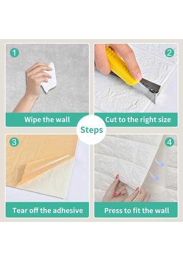 Hfambition 12 Adet Limon Sarısı 3d Köpük Duvar Stickerı - Otomatik Yapışkan, Su Geçirmez, Çarpma Emici, Dekoratif Duvar Kaplama 70x77cm Sarı