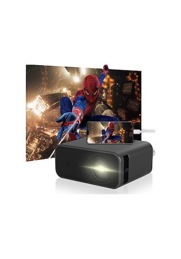 Springsun Film Projektörü Yt500 324x240p Mini Projektör Ev Taşınabilir Projektör Mini Akıllı Projektör