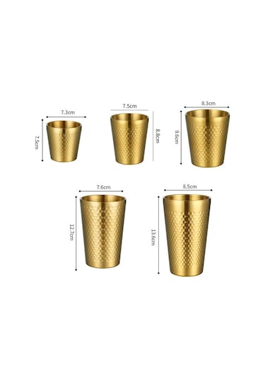 Sones 260ml 304 Paslanmaz Çelik Çekiç Kupa Kalınlaştırılmış Çift Katmanlı Restoran Çay Fincanları