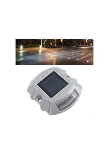 Yaozixa Alüminyum Gövde Güneş Enerjili Yol Tırnak Lambası - Ip68 Su Geçirmez, 12 Led Işık, Otomatik Açma/kapama, 10 Ton Basınç Dayanımı