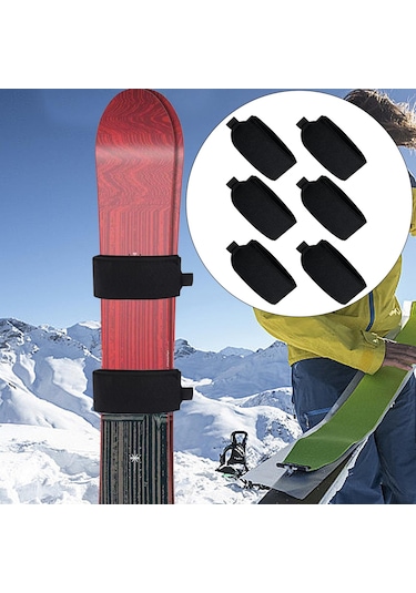 Dolıty 6 Adet Kayak Kayışları Bağlamalar Bağlantı Siyah Siyah