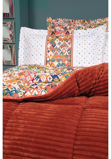 Yataş Bedding Diamond Çift Kişilik Triola Set Turuncu