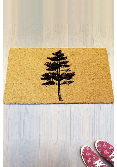 Ağaçlı Doğal Koko Paspas Kıl Kapı Önü Paspası Giriş Paspası Daire Paspası Apartman Ev Dekoru Tek Renk 302