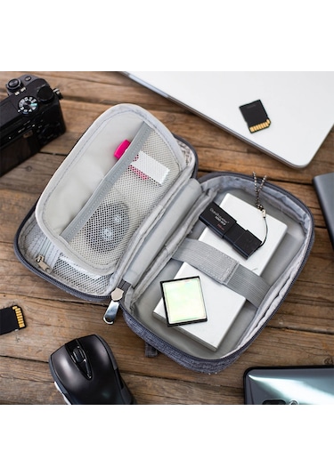 Leezsing Veri Kablosu Saklama Çantası Koruyucu Kılıf Seyahat Elektronik Düzenleyici Çanta Kablo Düzenleyici Kılıf Taşınabilir Dijital Saklama Çantası Diğer