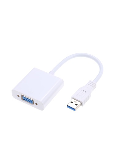 Kangvka Beyaz Usb 3.0'dan Vga'ye Dönüştürücü - Bilgisayar/notebook'dan Monitör/projektöre 1080p Hd Bağlantı, Usb 2.0 Uyumlu