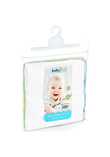 Babyjem ART-025 Penye Ağız Bezi 10 Adet Beyaz
