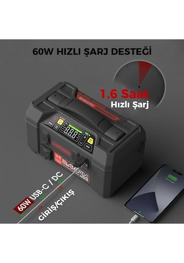 Lokithor Aw401 12v 2500amp Li-polimer Akıllı Akü Takviye + Pompa + Basınçlı Yıkama + Powerbank + Led Lamba Fr Aw401