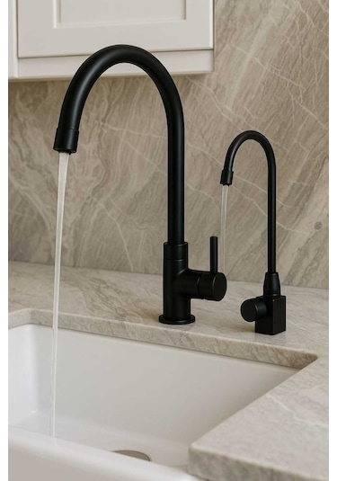 Rudi Armatür Arıtma Musluğu Aç Kapa Musluk Tek Yol 1 Adet Siyah