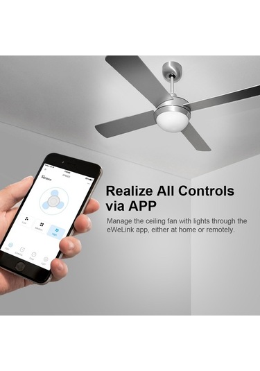 Sonoff İfan04-h App Uzaktan Kumanda Akıllı Fan Işık Anahtarı Desteği Tmall Genie 220v-240v