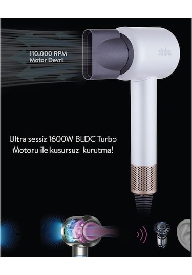 Sinbo Shd-1714 Bldc Saç Kurutma Makinesi - Beyaz - 1600 Watt