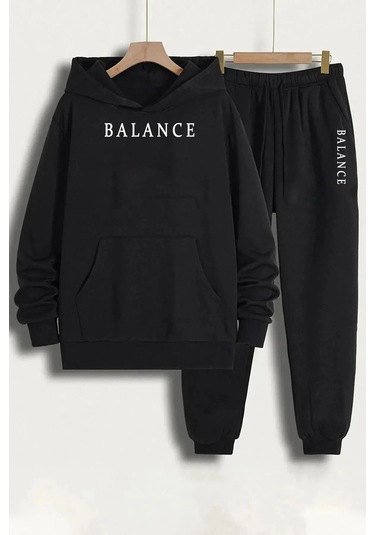 Elfa Tekstil Unisex Eşofman Takımı Balance Baskılı Siyah5
