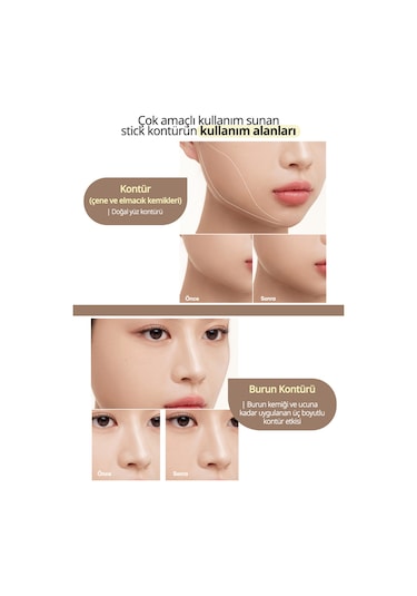 Peripera Pratik Uygulanan Çift Taraflı Kontür Stick Perıpera V Shading Blending Stick 002 Deep Brown