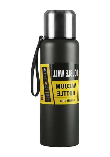 Ulzyvf Yeşil Renkli Çift Katmanlı Paslanmaz Çelik Termos - Sıcak/soğuk İçecekler İçin 500/750/1000ml Kapasite Yeşil