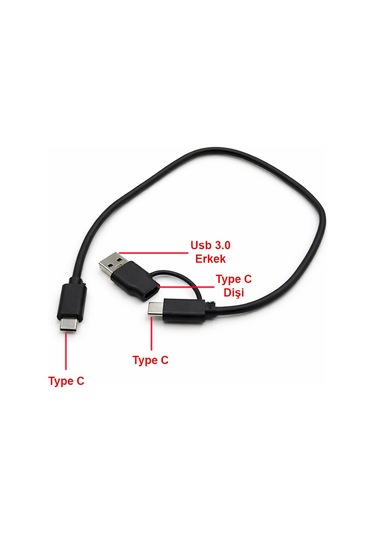 Type C Usb 3.0 Harici Harddisk Hdd Kablosu 2in1 Type C Harddisk Kablosu