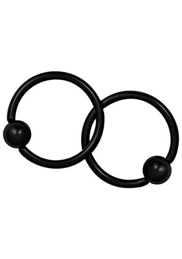 Homyl 1 Çift Paslanmaz Çelik Burun Tragus Dudak Tutucu Boncuklu Siyah