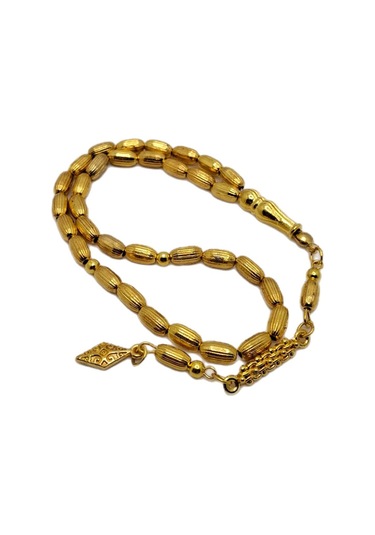 Han Ticarethane Çizgili Model Altın Benzetme Metal Tesbih