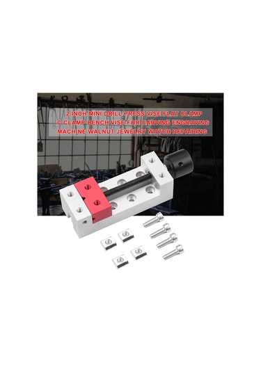 Youtek Ev Üstü Metal Cırcır Torbası - 5cm Çene Açığı, Hassas İşler İçin Taşınabilir Fikstür Madeni Gri/kırmızı Gümüş Ve Kırmızı