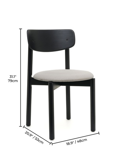 Keynote Siyah Ahşap 4'lü Mutfak Salon Yemek Odası Sandalyesi