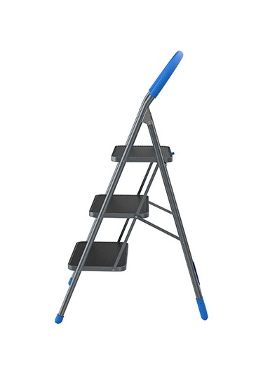 Mac Allıster 3 Basamaklı Geniş Çelik Merdiven 150kg Taşıma Kapasiteli