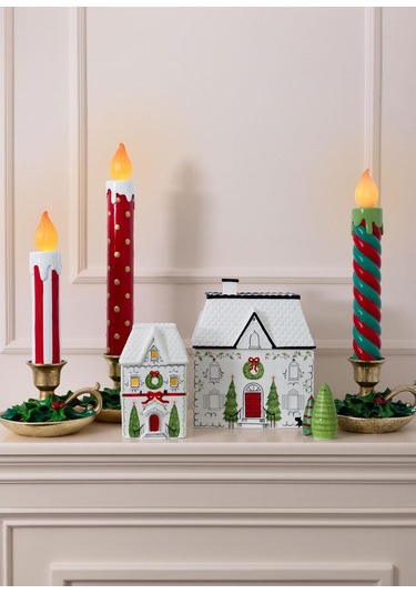 The Mia Dekoratif Led Işıklı Yılbaşı Mumu 18x18x51 Cm 1 Adet