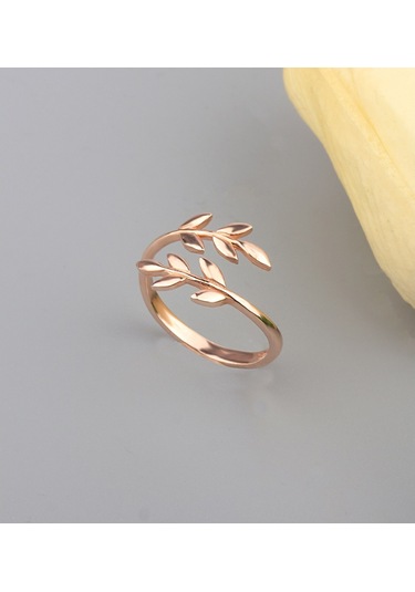 Barışın Sembolü Gümüş Zeytin Dalı Yüzük - 518659931