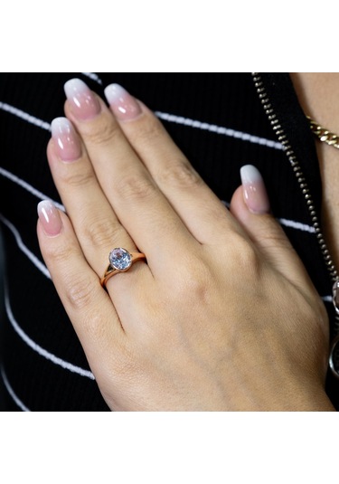 F Renk 1 Karat Oval Pırlanta Tektaş Yüzük - Hrd Sertifikalı