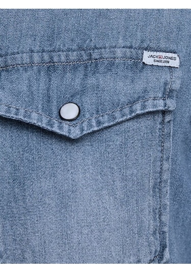 Jack&jones Jjesheridan L/s Noos Erkek Gömlek-12138115-medium Blue Denim Mavi
