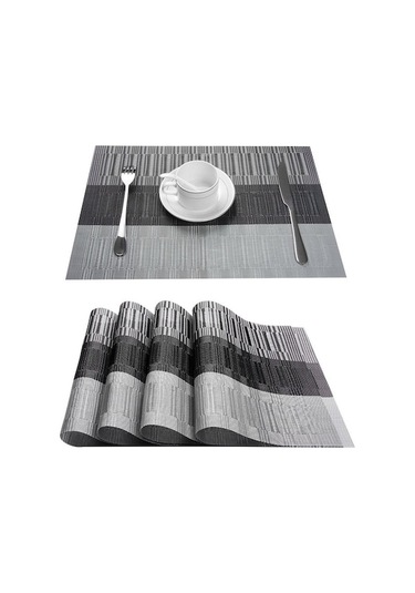 Novahub Siyah 4 Adet Set Masa Mat Geometrik Pvc Placemat Mutfak Masa Örtüleri Ped Fincan Bardak Kahve Yemek Masası Peçeteler Ev Dekor Siyah Siyah