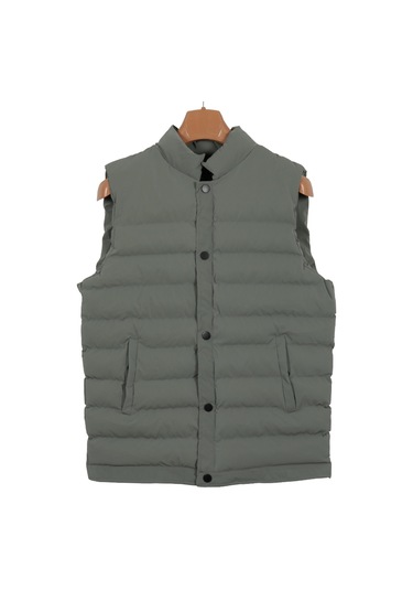 Erkek Dar Kesim Karbon Deri Yeşil Şişme Yelek Rar01236 001