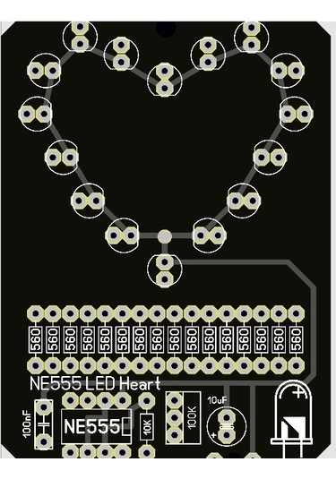 Led Işıklı Kalp Şeklinde Hobi Devresi Ne555