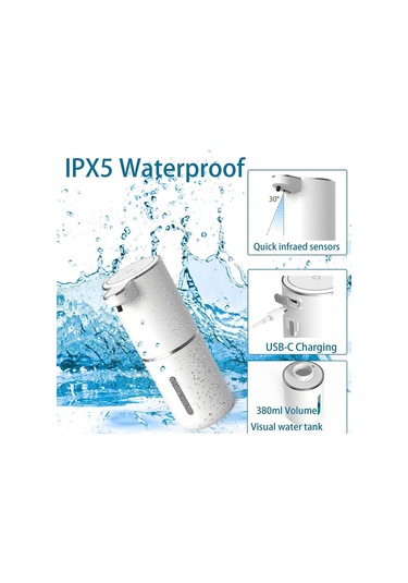 Anjiexun Sabunluk - Temassız Köpüren Sabunluk 400ml Banyo İçin Beyaz