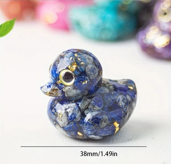 Trendooze Sevimli Ördek Yavrusu Aksesuarı, Aquamarine Kristal Dekor, İyileştirici Doğal Kristal