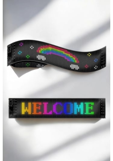 Otomobil Uyumlu Led Matrix Dijital Ekran Bluetooth Bağlantılı Çok Renkli