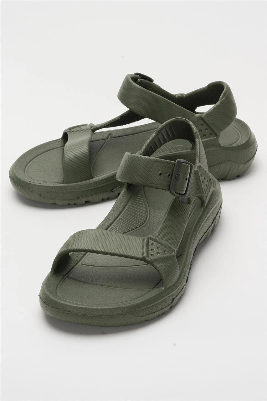 Unisex Eva Spor Kaymaz Yürüyüş Sandaleti Haki Haki