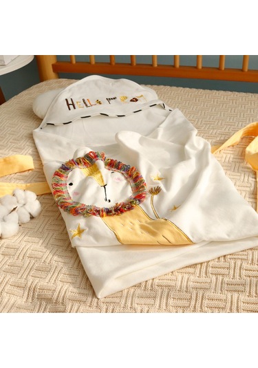 Suntek Kapşonlu Bebek Havlusu Karikatür Battaniyesi Stil-a