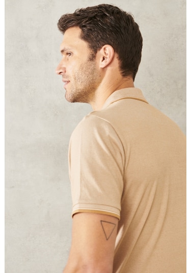 Ac&Co / Altınyıldız Classics Erkek Vizon Polo Yaka Cepli Regular Fit Bol Kesim Düz Tişört 4A4820200004VızXL Vizon