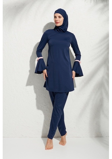 Pierre Cardin 191934 Uzunkollu Kolu Volanlı Tesettür Mayo