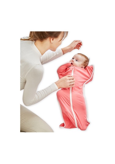Hangfox 0-3 Ay Bebekler İçin Pamuklu Esnek Sarılamak Uyku Torbası, Yumuşak Nefesli, Pembe M 60cm Kırmızı