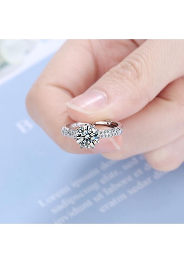 Lindon Kadın Bakır Alaşım Zirkon Yüzükler Parti Güzel Mücevher Yüzük Gümüş