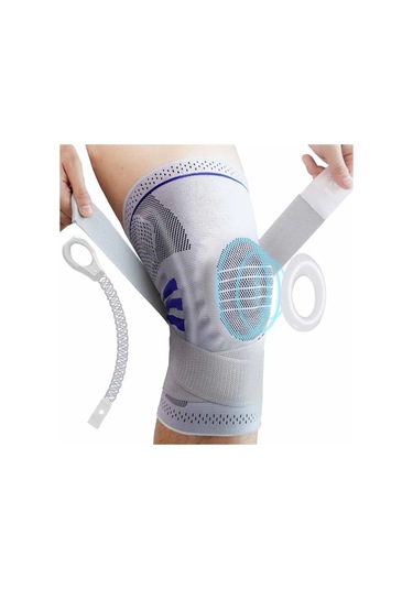 Dizlikler, Profesyonel Diz Desteği, Artrit Ağrısı İçin Premium Kompresyon Desteği, Koşu Güvenliği, Çapraz Fitness Antrenmanı Gri, Xl