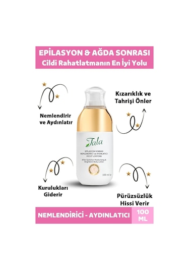 Tala Epilasyon Sonrası Nemlendirici Losyon Aydınlatıcı Vücut Losyonu 100 ML