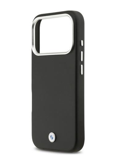 İphone 17 Pro Uyumlu Kılıf Bmw Lisanslı M-safe Özellikli Metal Logolu Tam Kaplama Deri Kapak Siyah Siyah