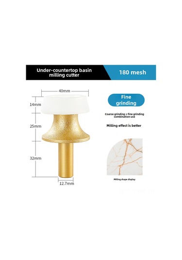 Geeksen Mermer Ve Kuvars Taşları İçin Alttan Montaj Lavabo Freze Aleti - Kesme, Frezeleme Ve Kenar Düzenleme Ucu 180 Diğer