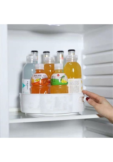 360 Derece Dönebilen Mekanizmalı Yuvarlak Tepsi Formlu Sunum Ve Servis Organizer Tablası 5256 Çok Renkli