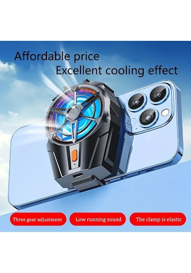 Siyah Kablosuz Cep Telefonu Soğutma Fanı