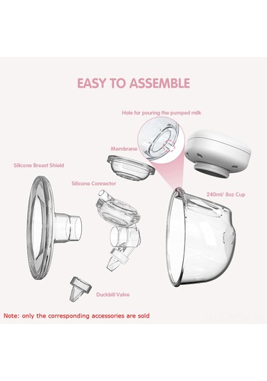 Youha Elektrikli Göğüs Pompası Yedek Aksesuarı, The Ins Takılabilir Göğüs Pompası İçin 2 Adet Diyafram Yumuşak Gıda Sınıfı Silikon İçermektedir.