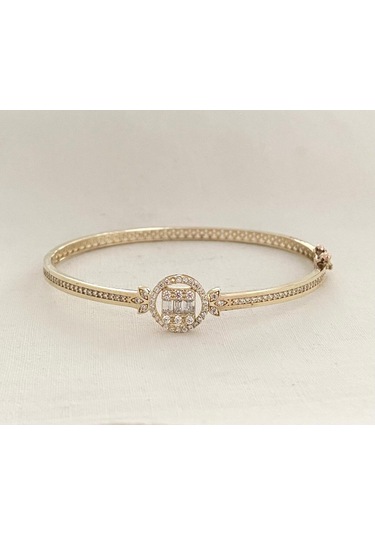 8 Ayar Altın Baget Kelepçe - Byd889 Yeşil