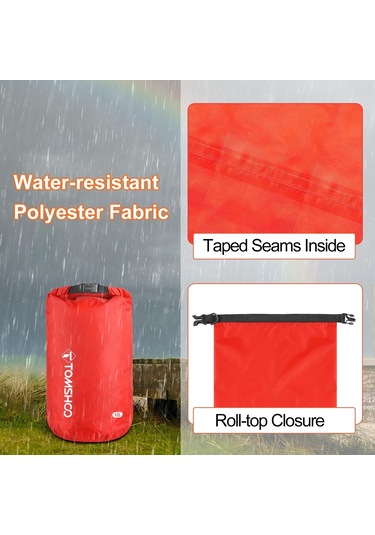 Tomshoo Su Geçirmez Kuru Çuval 5'li Paket Açık Hava Kampı İçin Hafif Su Geçirmez Depolama Kuru Çantalar 3l & 5l & 8l Çok Renkli