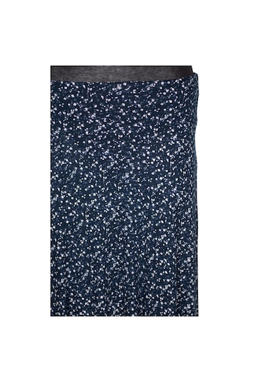 Barem Kadın Arzu Korsajlı 6 Parçalı Desenli Penye Lacivert Etek D58 Lacivert