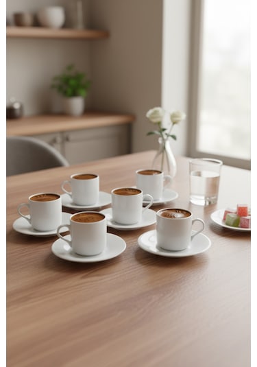 Bernardo Hermes 6 Kişilik Fincan Takımı Beyaz